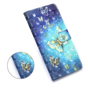 Samsung Galaxy A72 4G / A72 5G Θήκη Βιβλίο Χρυσή Πεταλούδα 3D Painting Horizontal Flip Case Golden Butterfly
