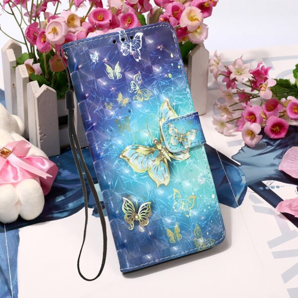 Samsung Galaxy A72 4G / A72 5G Θήκη Βιβλίο Χρυσή Πεταλούδα 3D Painting Horizontal Flip Case Golden Butterfly