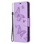 Samsung Galaxy A72 4G / A72 5G Θήκη Βιβλίο Μωβ Πεταλούδες Two Butterflies Embossing Pattern Horizontal Flip Case Purple