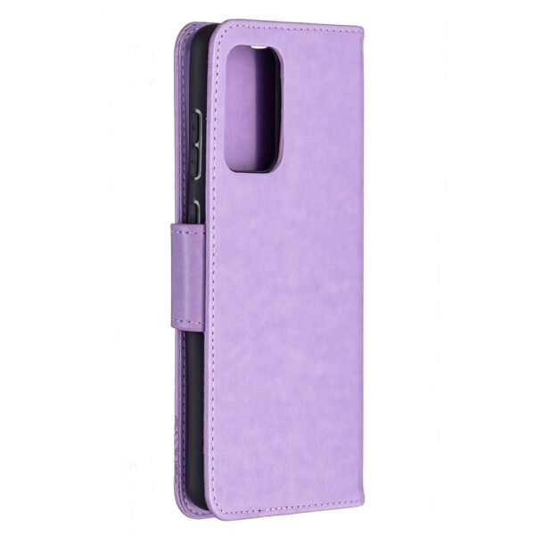 Samsung Galaxy A72 4G / A72 5G Θήκη Βιβλίο Μωβ Πεταλούδες Two Butterflies Embossing Pattern Horizontal Flip Case Purple
