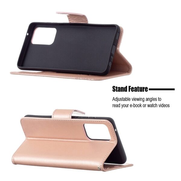 Samsung Galaxy A72 4G / A72 5G Θήκη Βιβλίο Ροζ-Χρυσό Πεταλούδες Two Butterflies Embossing Pattern Horizontal Flip Case Rose Gold