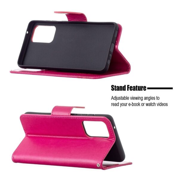 Samsung Galaxy A72 4G / A72 5G Θήκη Βιβλίο Φούξια Πεταλούδες Two Butterflies Embossing Pattern Horizontal Flip Case Fuchsia