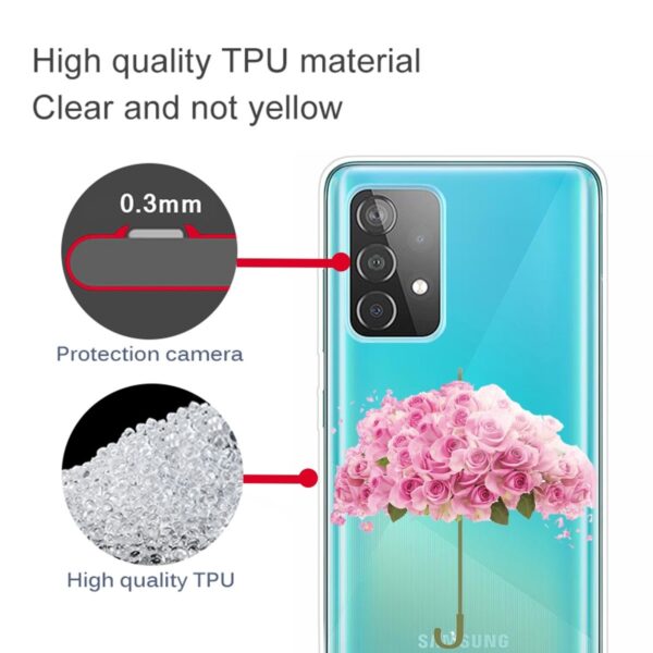 Samsung Galaxy A72 4G / A72 5G Θήκη Σιλικόνης Ομπρέλα Coloured Drawing Pattern Highly Transparent TPU Case Flower Umbrella