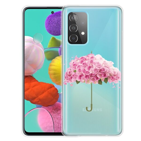 Samsung Galaxy A72 4G / A72 5G Θήκη Σιλικόνης Ομπρέλα Coloured Drawing Pattern Highly Transparent TPU Case Flower Umbrella