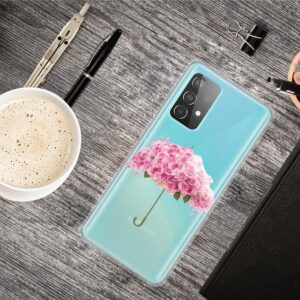 Samsung Galaxy A72 4G / A72 5G Θήκη Σιλικόνης Ομπρέλα Coloured Drawing Pattern Highly Transparent TPU Case Flower Umbrella