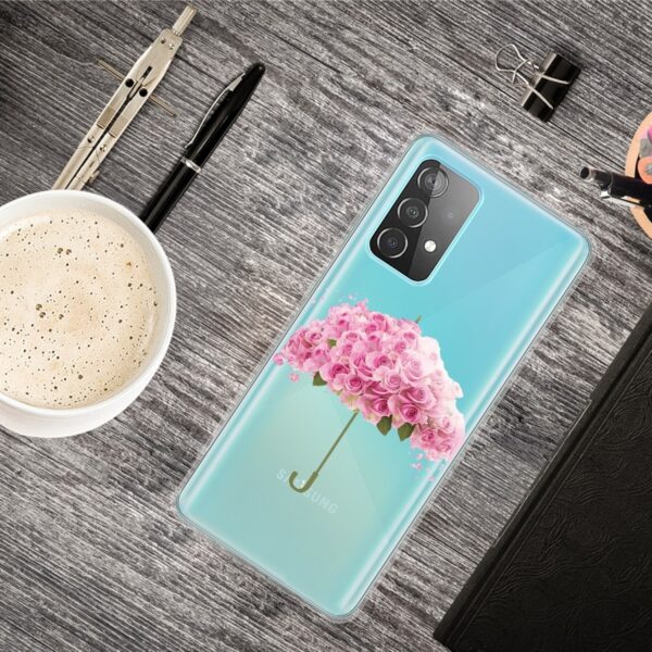 Samsung Galaxy A72 4G / A72 5G Θήκη Σιλικόνης Ομπρέλα Coloured Drawing Pattern Highly Transparent TPU Case Flower Umbrella