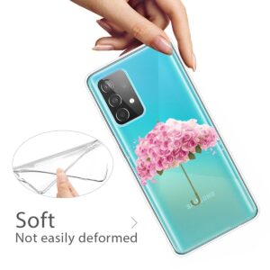 Samsung Galaxy A72 4G / A72 5G Θήκη Σιλικόνης Ομπρέλα Coloured Drawing Pattern Highly Transparent TPU Case Flower Umbrella