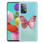 Samsung Galaxy A72 4G / A72 5G Θήκη Σιλικόνης Κόκκινη Πεταλούδα Drawing Pattern Highly Transparent TPU Case Red Butterfly