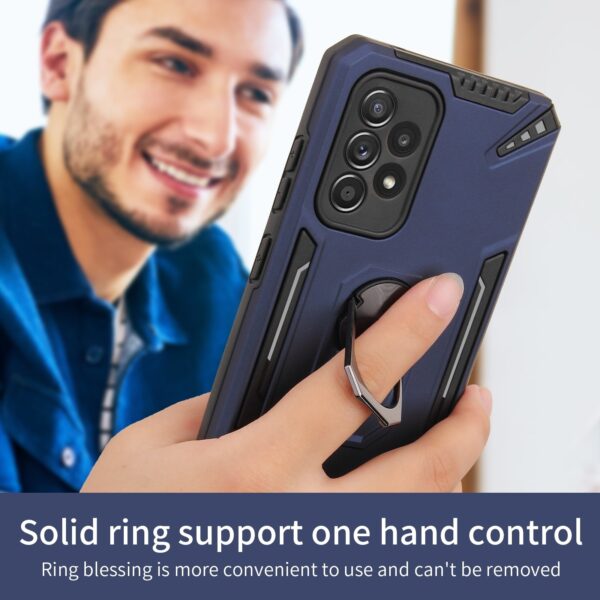 Samsung Galaxy A72 4G / A72 5G Θήκη Πράσινη Με Σταντ PC + TPU Protective Case with Ring Holder Dark Green