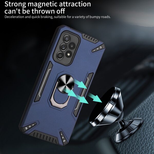 Samsung Galaxy A72 4G / A72 5G Θήκη Πράσινη Με Σταντ PC + TPU Protective Case with Ring Holder Dark Green