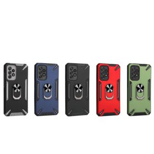 Samsung Galaxy A72 4G / A72 5G Θήκη Μαύρη Με Σταντ PC + TPU Protective Case with Ring Holder Black