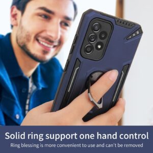 Samsung Galaxy A72 4G / A72 5G Θήκη Μαύρη Με Σταντ PC + TPU Protective Case with Ring Holder Black