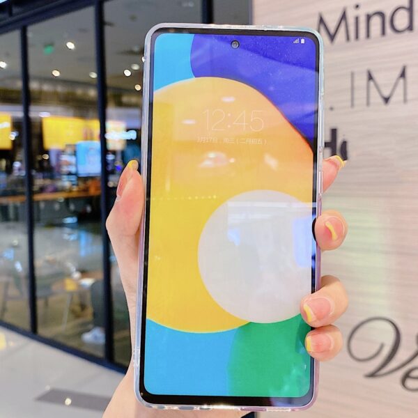 Samsung Galaxy A72 4G / A72 5G Θήκη Σιλικόνης Μάρμαρο Laser Marble Pattern Clear TPU Shockproof Protective Case Black