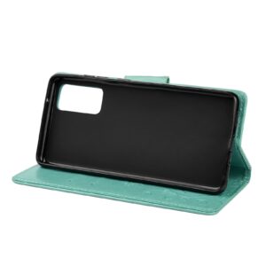 Samsung Galaxy A72 4G / A72 5G Θήκη Βιβλίο Πράσινο Λουλούδια Και Πεταλούδες Butterfly Flower Pattern Horizontal Flip Case Green