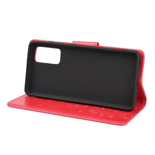 Samsung Galaxy A72 4G / A72 5G Θήκη Βιβλίο Κόκκινο Λουλούδια Και Πεταλούδες Butterfly Flower Pattern Horizontal Flip Case Red