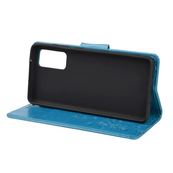 Samsung Galaxy A72 4G / A72 5G Θήκη Βιβλίο Μπλε Λουλούδια Και Πεταλούδες Butterfly Flower Pattern Horizontal Flip Case Blue