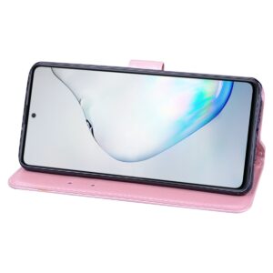 Samsung Galaxy A72 4G / A72 5G Θήκη Βιβλίο Ροζ - Χρυσό Τριαντάφυλλο Rose Embossed Horizontal Flip Case Rose Gold