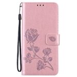 Samsung Galaxy A72 4G / A72 5G Θήκη Βιβλίο Ροζ - Χρυσό Τριαντάφυλλο Rose Embossed Horizontal Flip Case Rose Gold