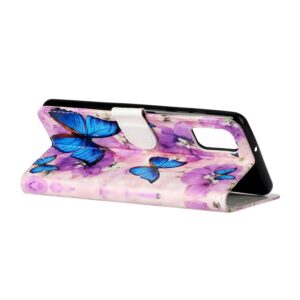 Samsung Galaxy A72 4G / A72 5G Θήκη Βιβλίο Coloured Drawing Pattern Horizontal Flip Case Purple Flower Butterfly