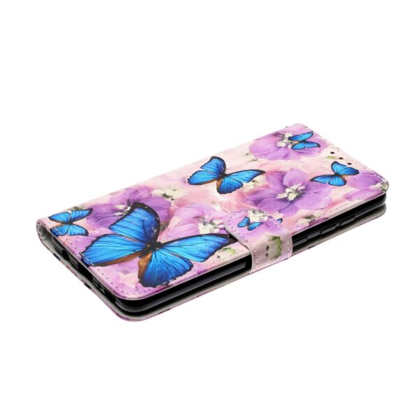 Samsung Galaxy A72 4G / A72 5G Θήκη Βιβλίο Coloured Drawing Pattern Horizontal Flip Case Purple Flower Butterfly