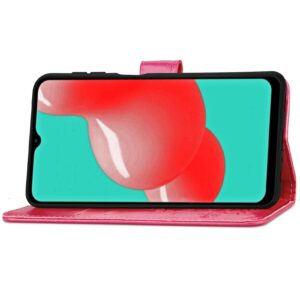 Θήκη Samsung Galaxy A32 4G Βιβλίο Φούξια Four-leaf Clasp Embossed Buckle PU Leather Case Fuchsia