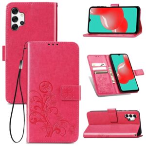 Θήκη Samsung Galaxy A32 4G Βιβλίο Φούξια Four-leaf Clasp Embossed Buckle PU Leather Case Fuchsia