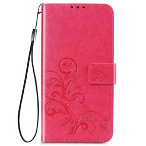 Θήκη Samsung Galaxy A32 4G Βιβλίο Φούξια Four-leaf Clasp Embossed Buckle PU Leather Case Fuchsia
