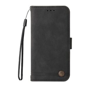 Θήκη Xiaomi 11T / 11T Pro Βιβλίο Μαύρο Skin Feel Life Tree Metal Button Horizontal Flip Leather Case Black