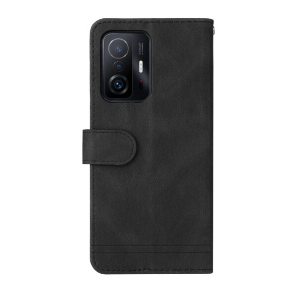 Θήκη Xiaomi 11T / 11T Pro Βιβλίο Μαύρο Skin Feel Life Tree Metal Button Horizontal Flip Leather Case Black