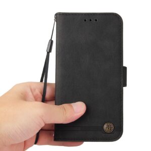 Θήκη Xiaomi 11T / 11T Pro Βιβλίο Μαύρο Skin Feel Life Tree Metal Button Horizontal Flip Leather Case Black