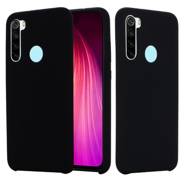 Θήκη Xiaomi Redmi Note 8 / Note 8 2021 Σιλικόνης Μαύρη Pure Color Liquid Silicone Shockproof Full Coverage Case Black