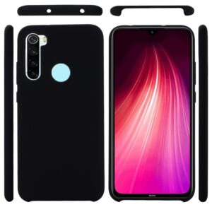 Θήκη Xiaomi Redmi Note 8 / Note 8 2021 Σιλικόνης Μαύρη Pure Color Liquid Silicone Shockproof Full Coverage Case Black
