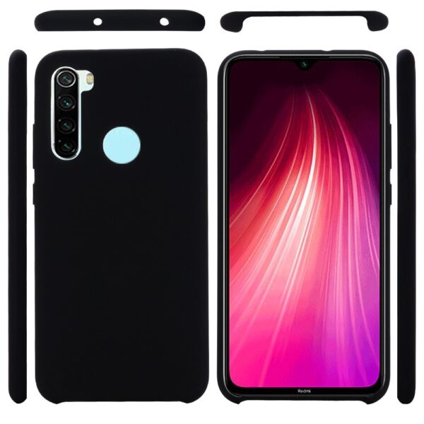 Θήκη Xiaomi Redmi Note 8 / Note 8 2021 Σιλικόνης Μαύρη Pure Color Liquid Silicone Shockproof Full Coverage Case Black