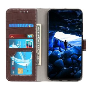 Θήκη Samsung Galaxy A22 4G / M32 4G Crocodile Βιβλίο Καφέ Texture Horizontal Flip Leather Case Brown