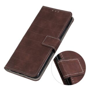 Θήκη Samsung Galaxy A22 4G / M32 4G Crocodile Βιβλίο Καφέ Texture Horizontal Flip Leather Case Brown