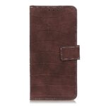 Θήκη Samsung Galaxy A22 4G / M32 4G Crocodile Βιβλίο Καφέ Texture Horizontal Flip Leather Case Brown