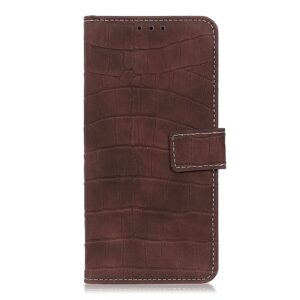 Θήκη Samsung Galaxy A22 4G / M32 4G Crocodile Βιβλίο Καφέ Texture Horizontal Flip Leather Case Brown