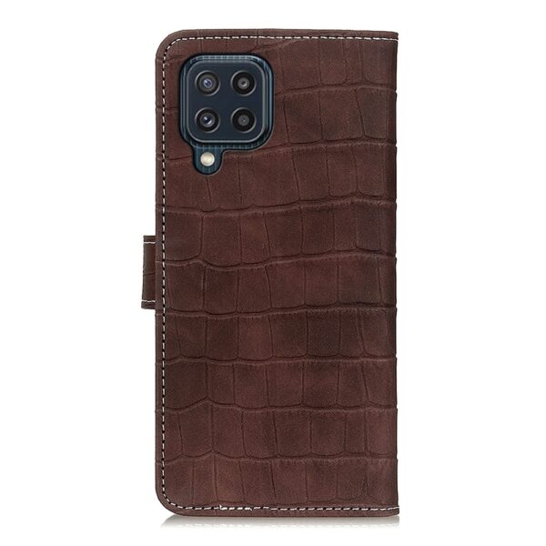 Θήκη Samsung Galaxy A22 4G / M32 4G Crocodile Βιβλίο Καφέ Texture Horizontal Flip Leather Case Brown