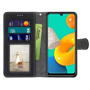 Θήκη Samsung Galaxy A22 4G / M32 4G Βιβλίο Μαύρο Retro Frosted Horizontal Flip PU Leather Case With Holder & Card Black