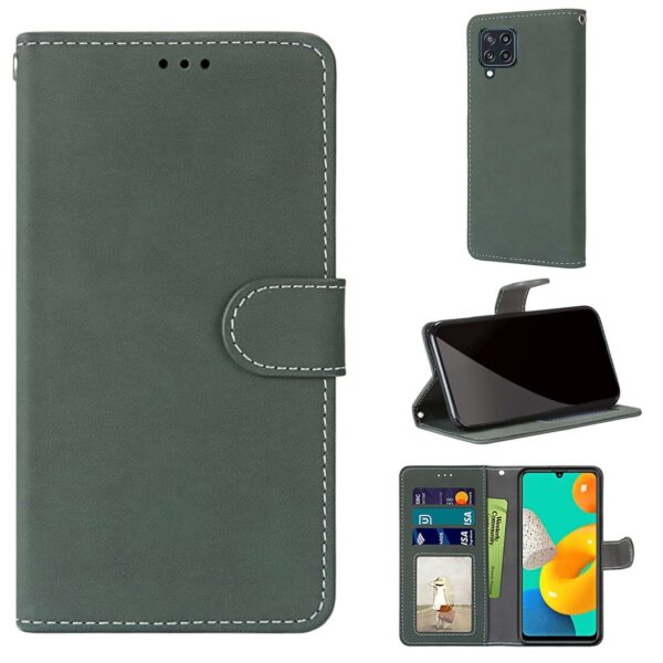 Θήκη Samsung Galaxy A22 4G / M32 4G Βιβλίο Πράσινο Retro Frosted Horizontal Flip PU Leather Case With Holder & Card Green