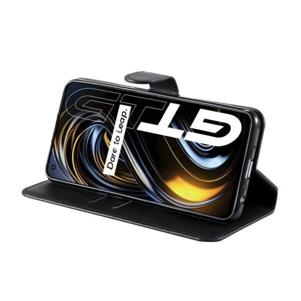 Θήκη Realme GT 5G Βιβλίο Μαύρο Classic Calf Texture Horizontal Flip PU Leather Case with Holder & Card Slots Black