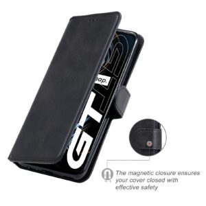 Θήκη Realme GT 5G Βιβλίο Μαύρο Classic Calf Texture Horizontal Flip PU Leather Case with Holder & Card Slots Black