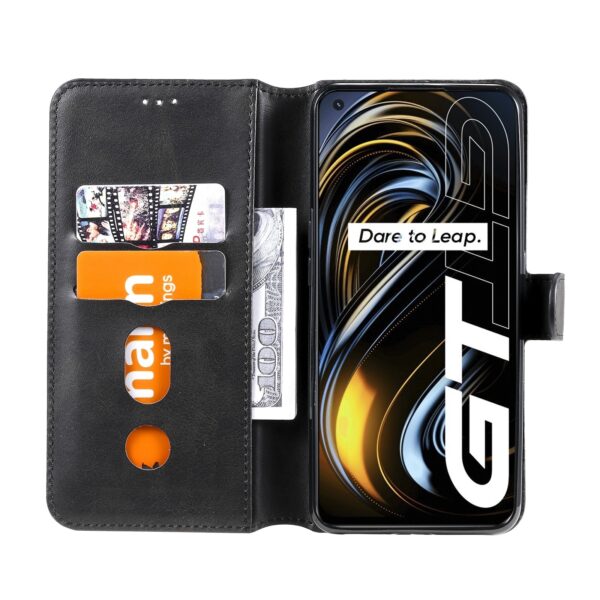 Θήκη Realme GT 5G Βιβλίο Μαύρο Classic Calf Texture Horizontal Flip PU Leather Case with Holder & Card Slots Black