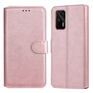 Θήκη Realme GT 5G Βιβλίο Ροζ - Χρυσό Classic Calf Texture Horizontal Flip PU Leather Case with Holder Rose - Gold