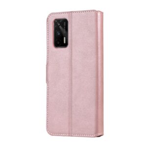 Θήκη Realme GT 5G Βιβλίο Ροζ - Χρυσό Classic Calf Texture Horizontal Flip PU Leather Case with Holder Rose - Gold