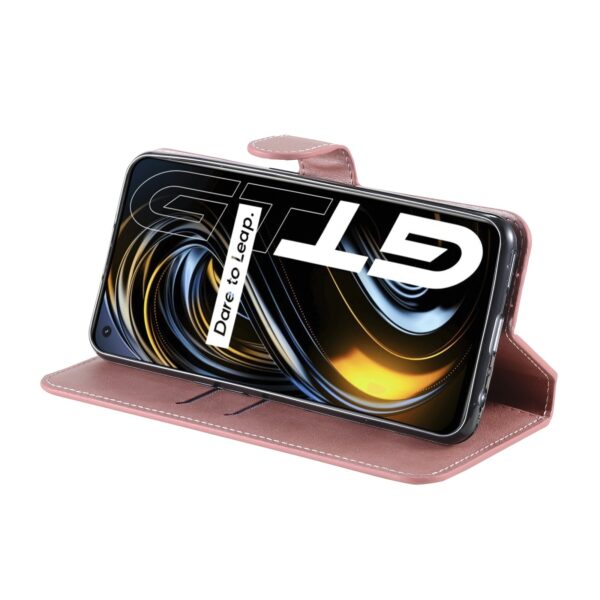 Θήκη Realme GT 5G Βιβλίο Ροζ - Χρυσό Classic Calf Texture Horizontal Flip PU Leather Case with Holder Rose - Gold