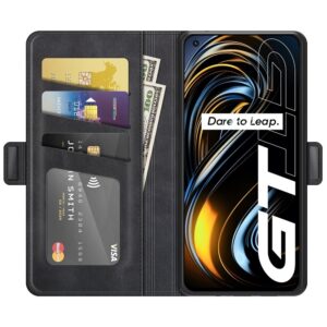 Θήκη Realme GT 5G Βιβλίο Μαύρο Dual-side Magnetic Buckle Wallet Stand Book Case Black