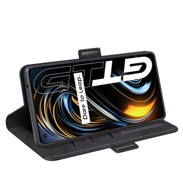 Θήκη Realme GT 5G Βιβλίο Μαύρο Dual-side Magnetic Buckle Wallet Stand Book Case Black