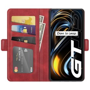 Θήκη Realme GT 5G Βιβλίο Κόκκινο Dual-side Magnetic Buckle Wallet Stand Book Case Red