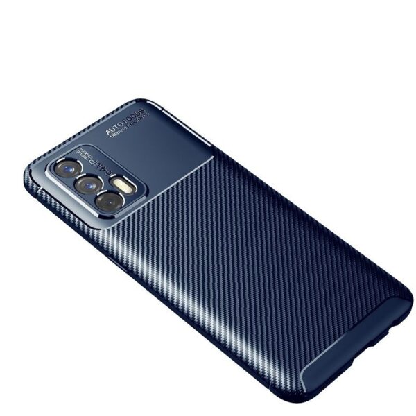 Θήκη Realme GT 5G Σιλικόνης Μπλε Carbon Fiber Texture Shockproof TPU Case Blue
